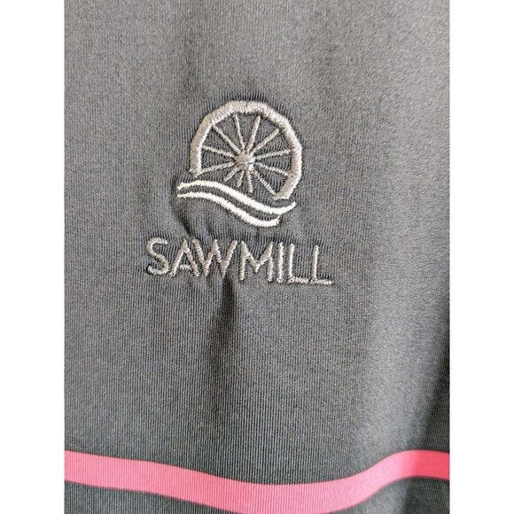 FootJoy FJ Lisle Mens Large Golf Polo Shirt Grey Pink Color Block Performance - Picture 4 of 6